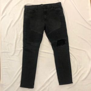 Black biker jeans
